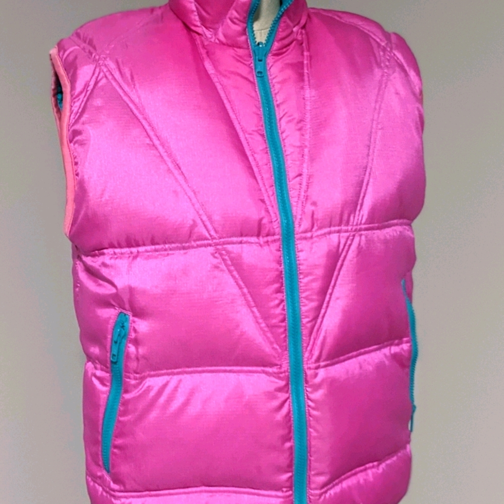 VTG 80s down puffer vest reversible colors